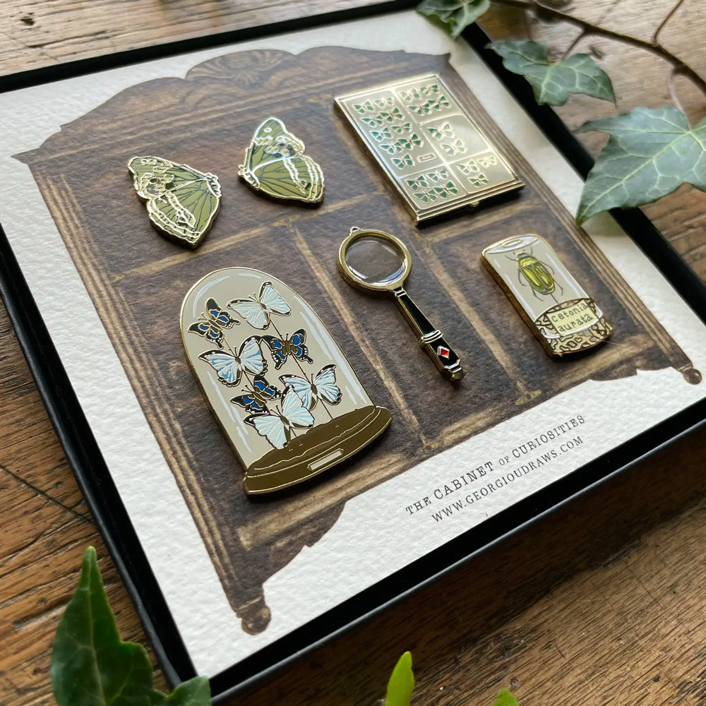 Cabinet of Curiosities Entomology Luxury Enamel Pin Box Set