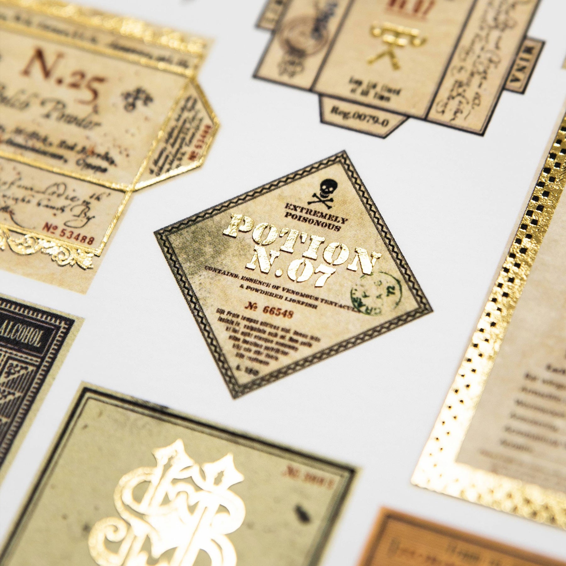 Professor Slughorn's Potion Labels Foiled Notecard