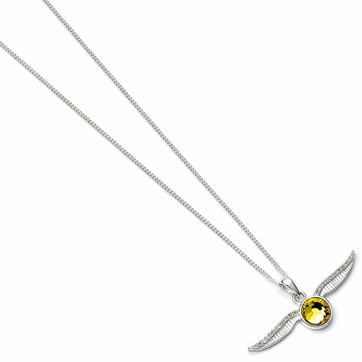 Sterling Silver Golden Snitch Necklace with Crystals