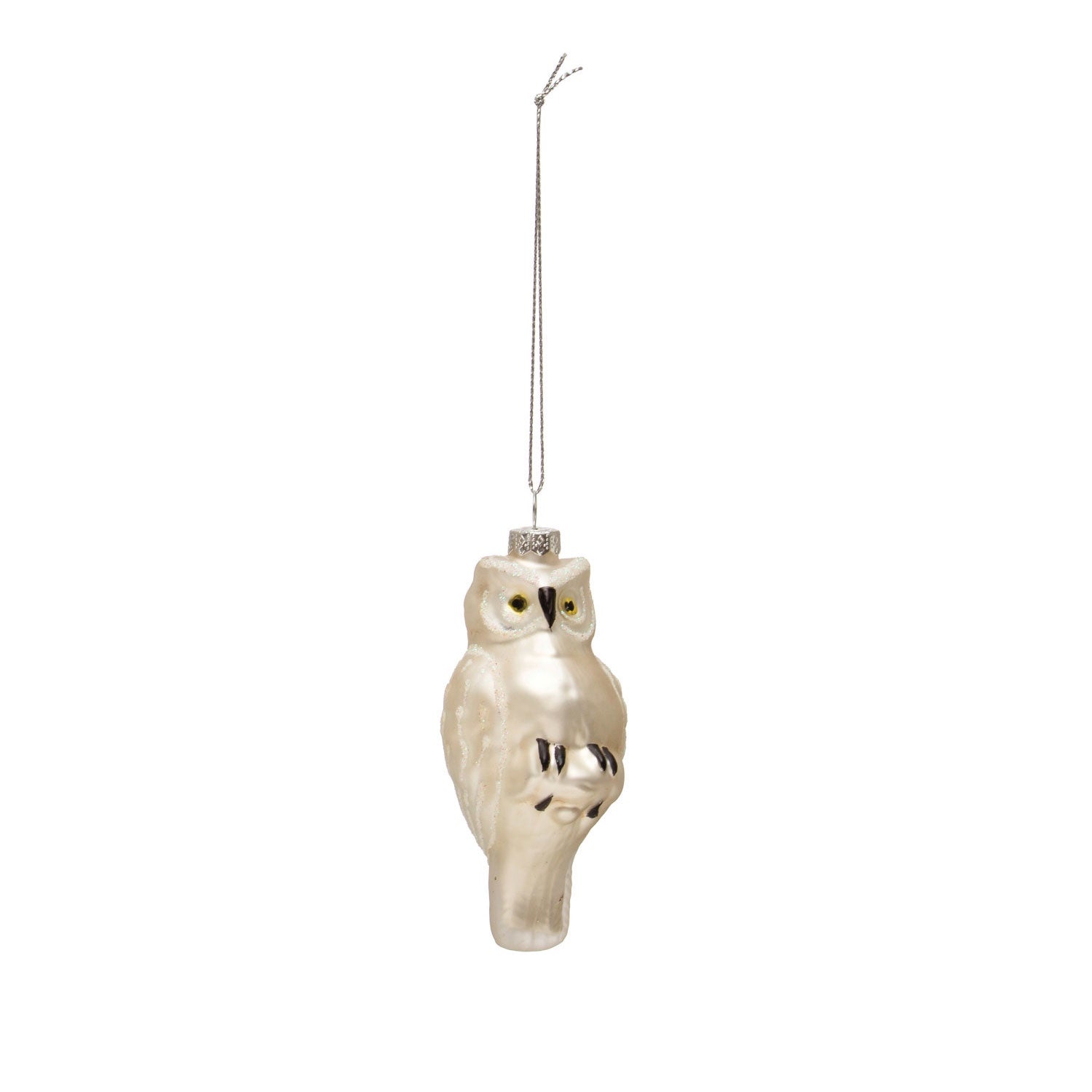 Snowy Owl Glass Ornament