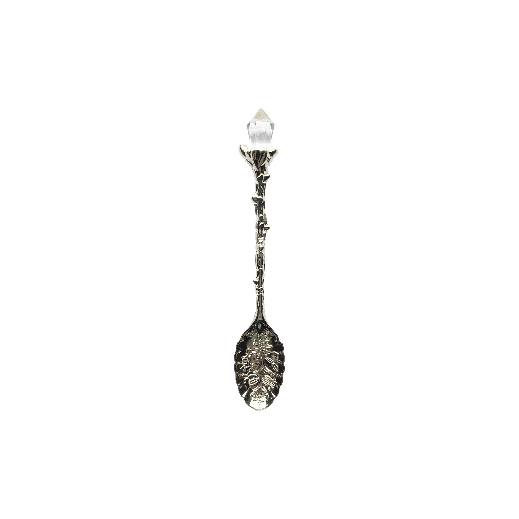 Silver Faux Crystal Spoon