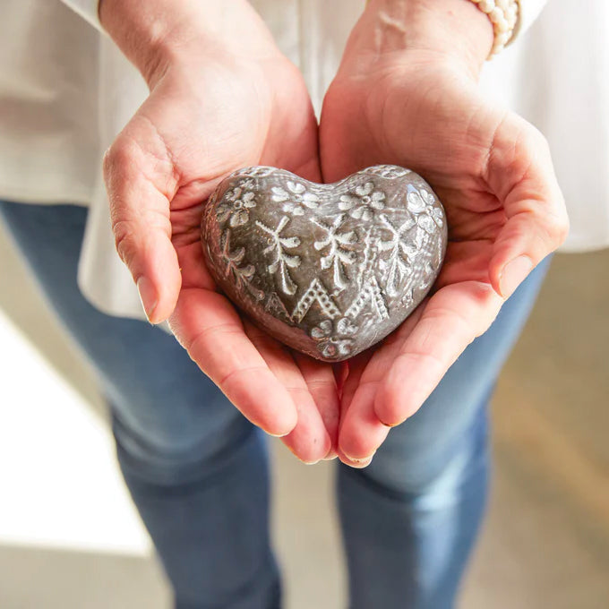 Embossed Stoneware Heart