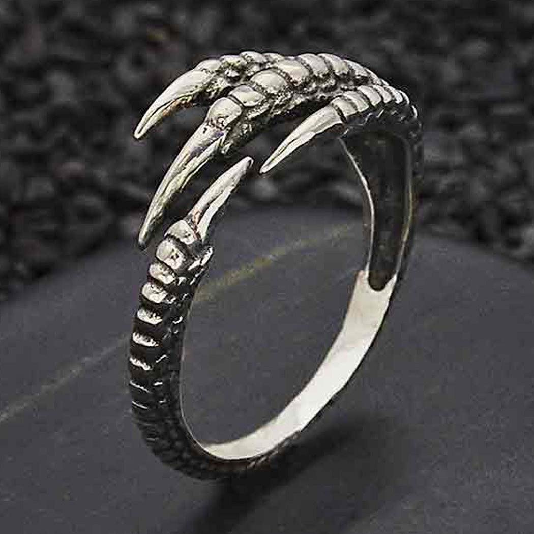 Sterling Silver Bird Claw Adjustable Ring