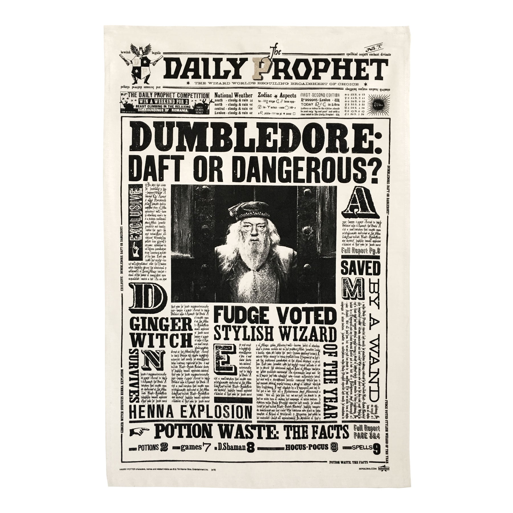 Dumbledore: Daft or Dangerous Tea Towel