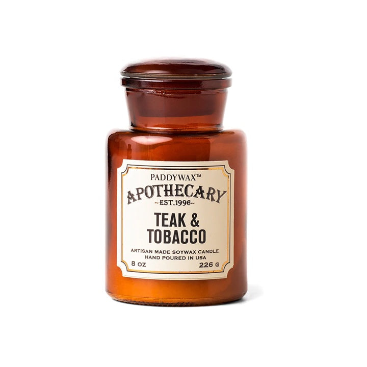 Apothecary Glass Candle - Teak & Tobacco