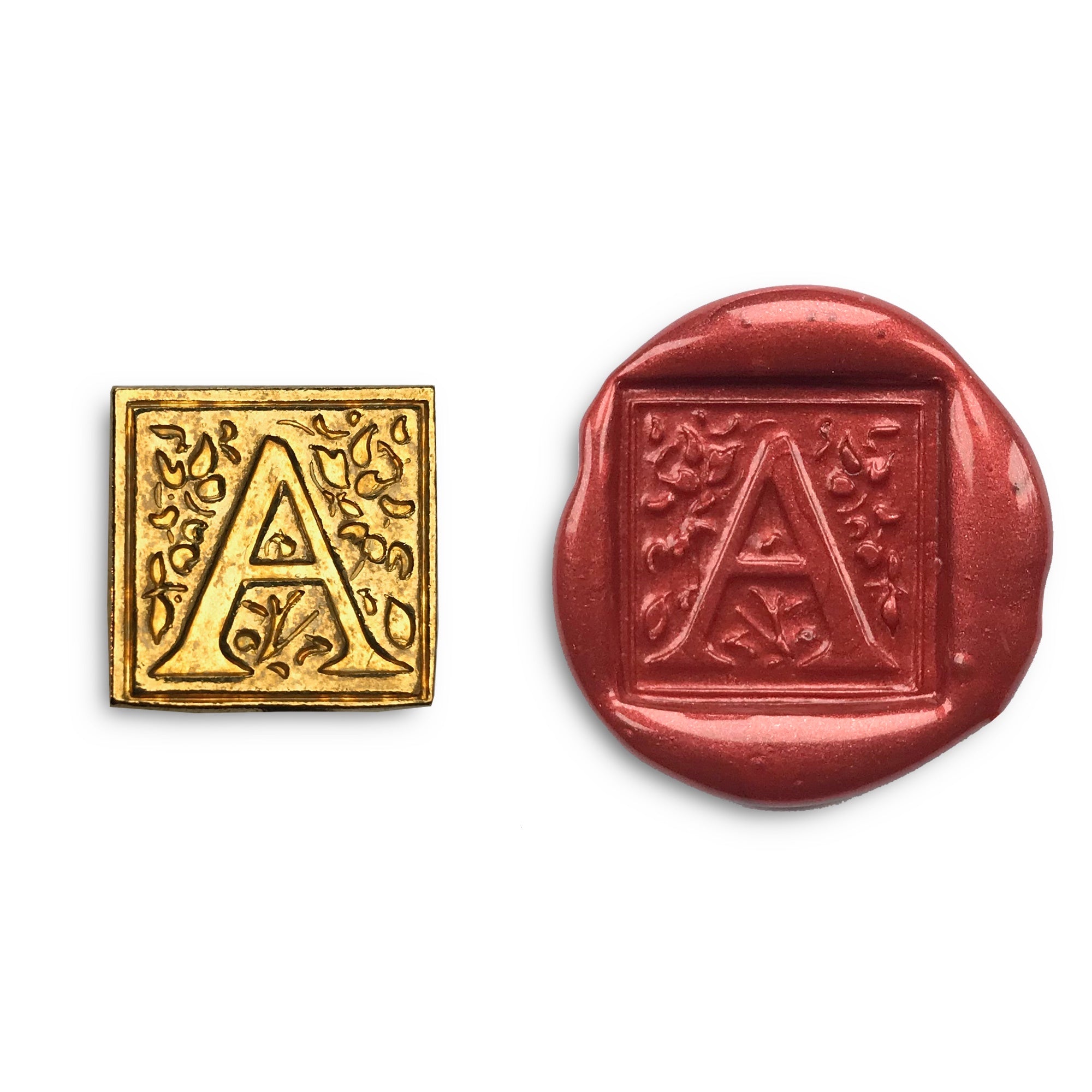 Square Filigree Initial Wax Seal Kit - A