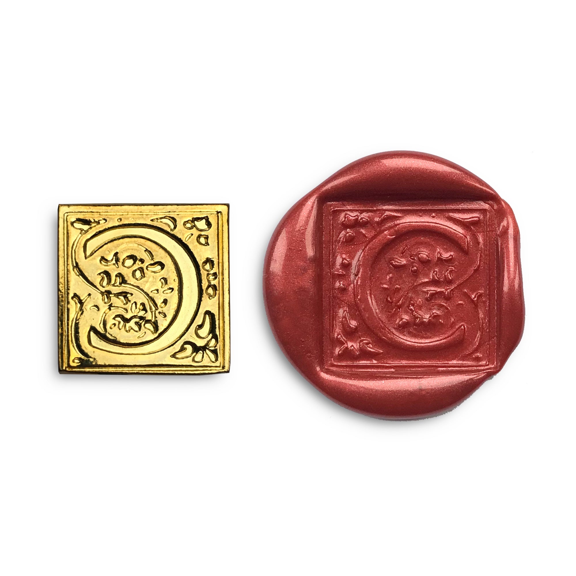 Square Filigree Initial Wax Seal Kit - C