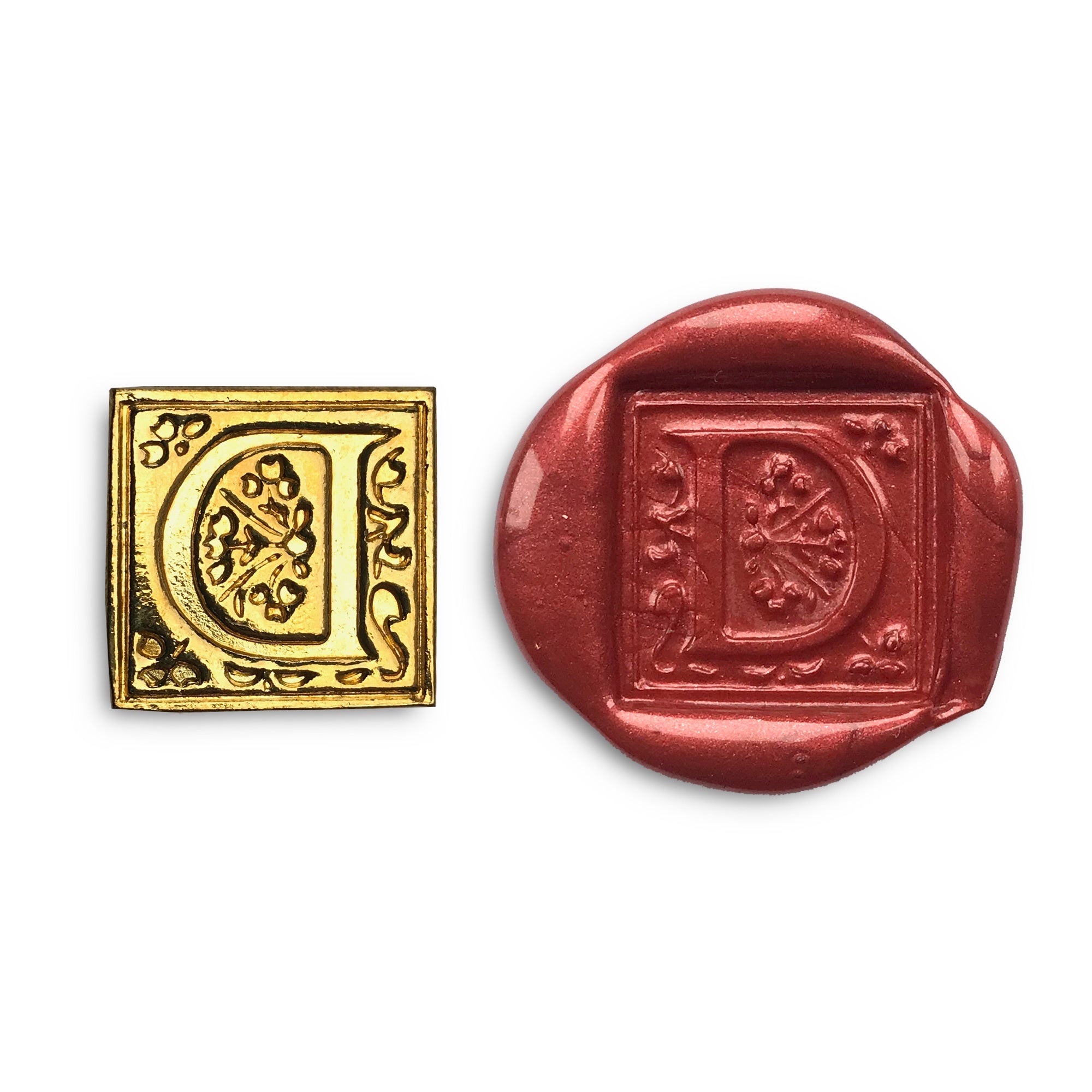 Square Filigree Initial Wax Seal Kit - D