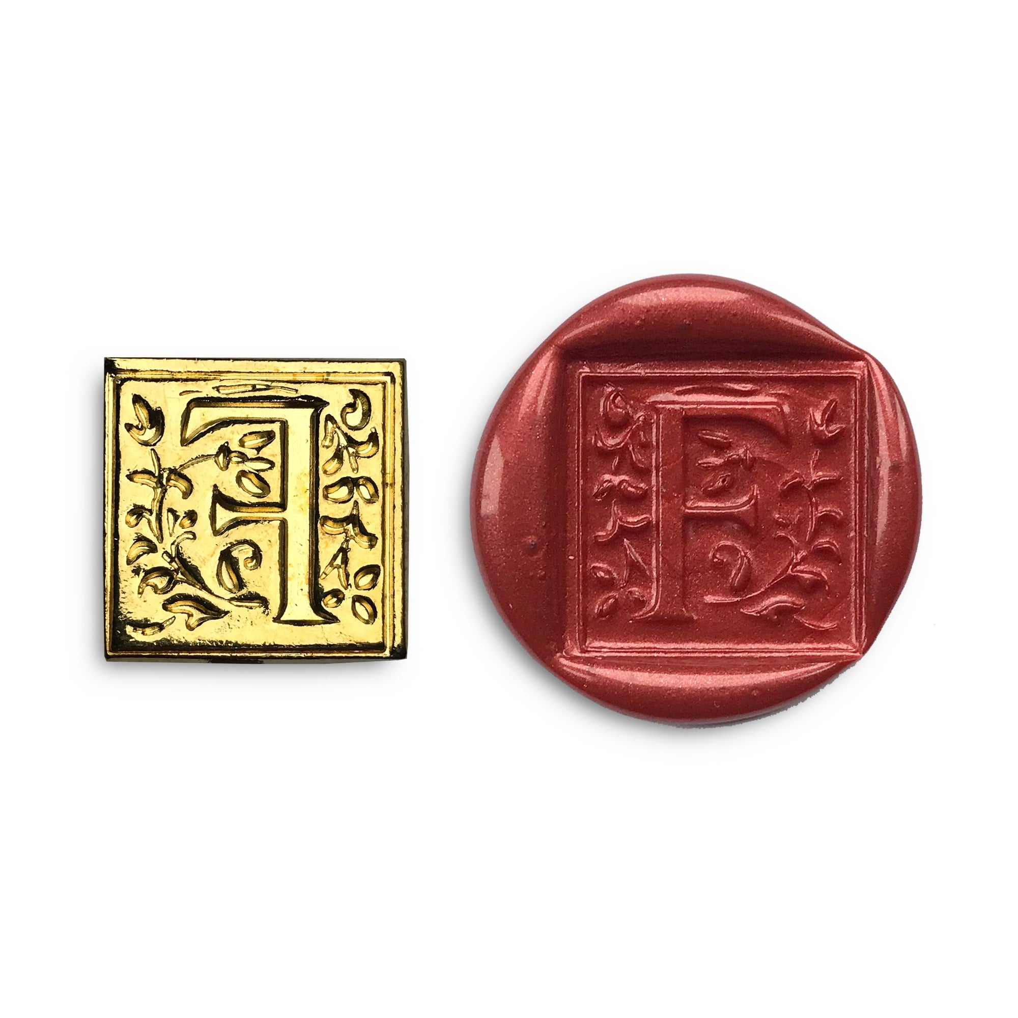 Square Filigree Initial Wax Seal Kit - F