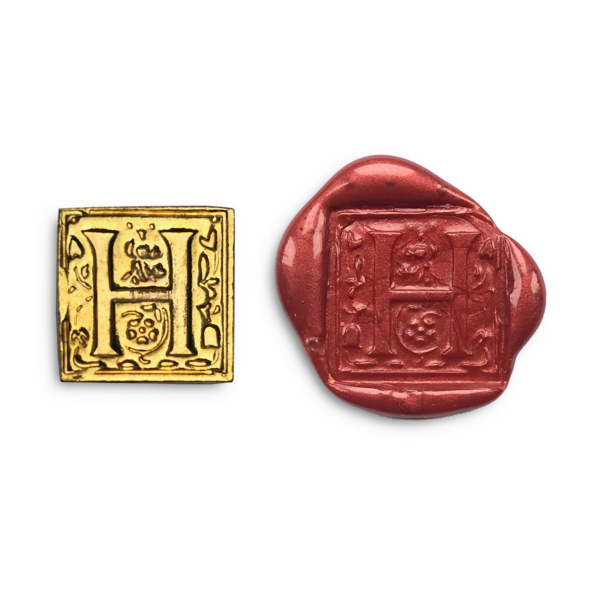 Square Filigree Initial Wax Seal Kit - H