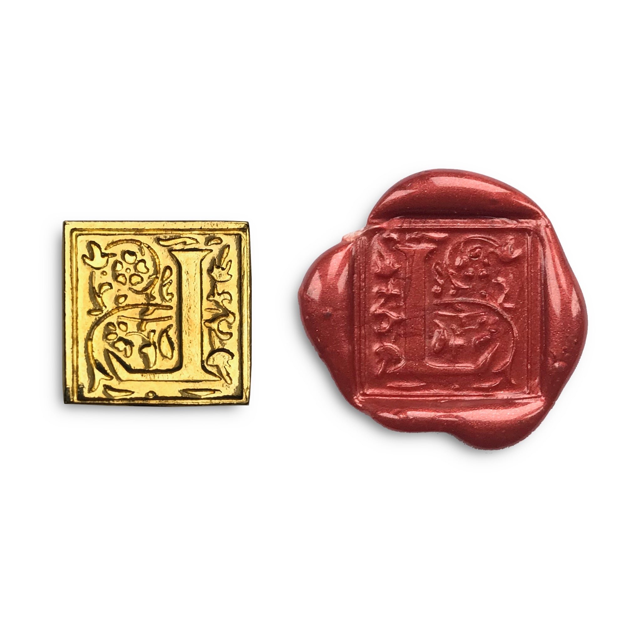 Square Filigree Initial Wax Seal Kit - L