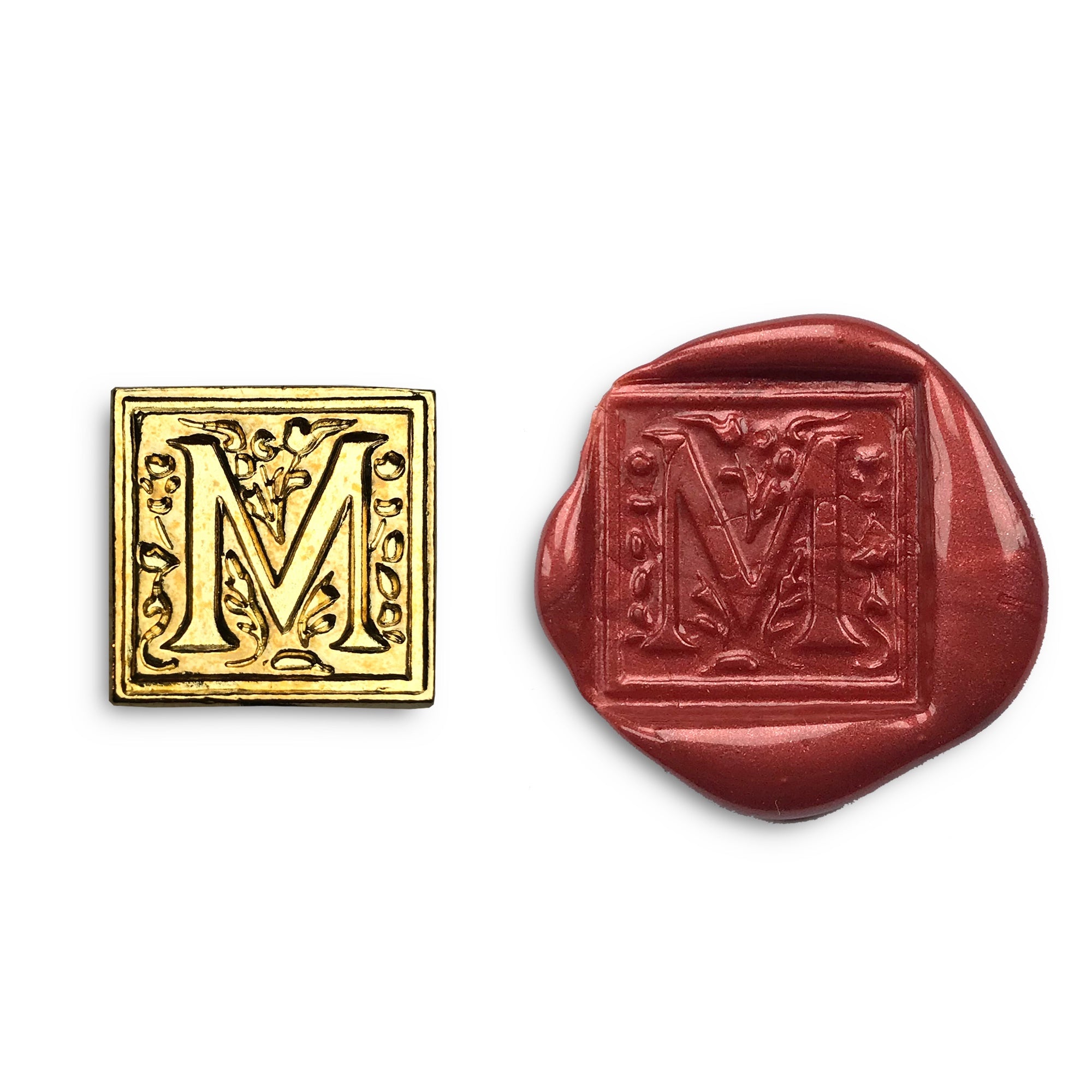 Square Filigree Initial Wax Seal Kit - M