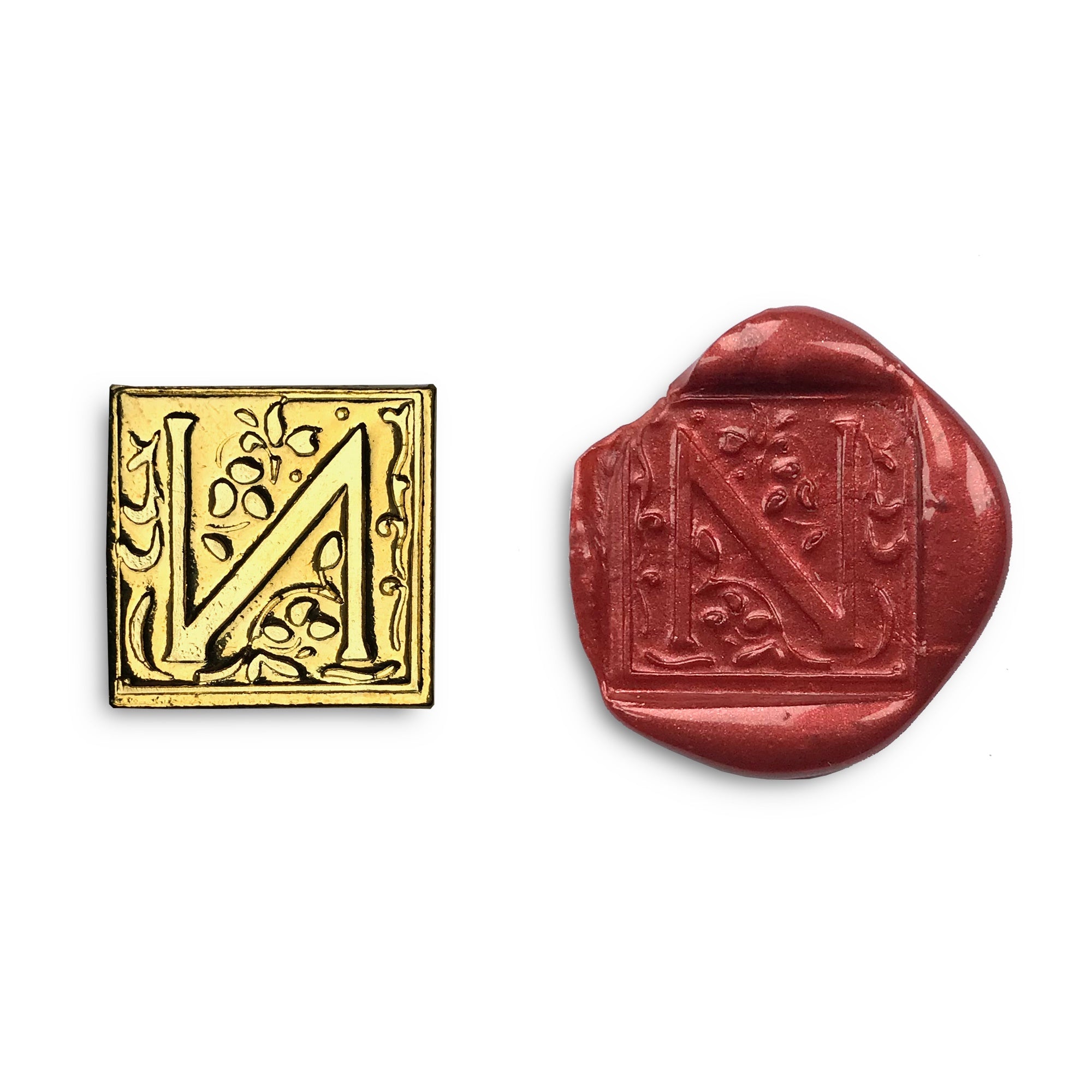 Square Filigree Initial Wax Seal Kit - N