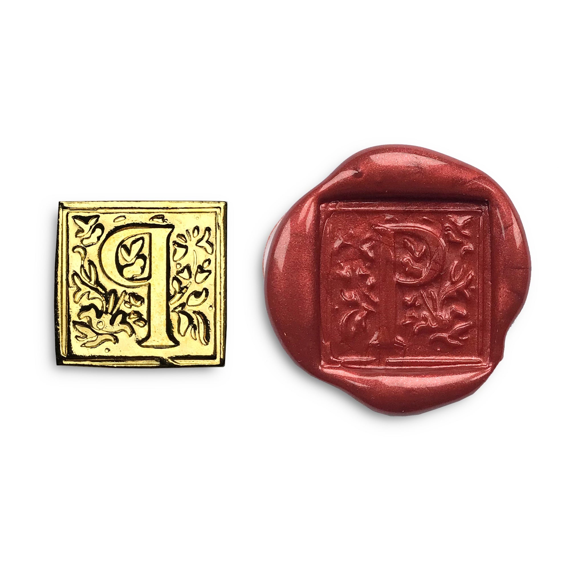 Square Filigree Initial Wax Seal Kit - P