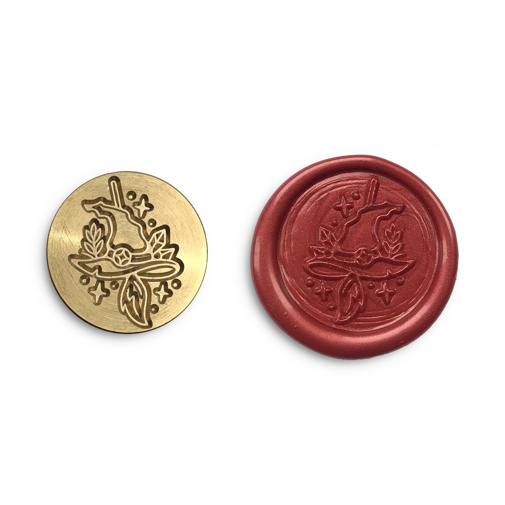 Witches Hat & Broom Wax Seal Stamp