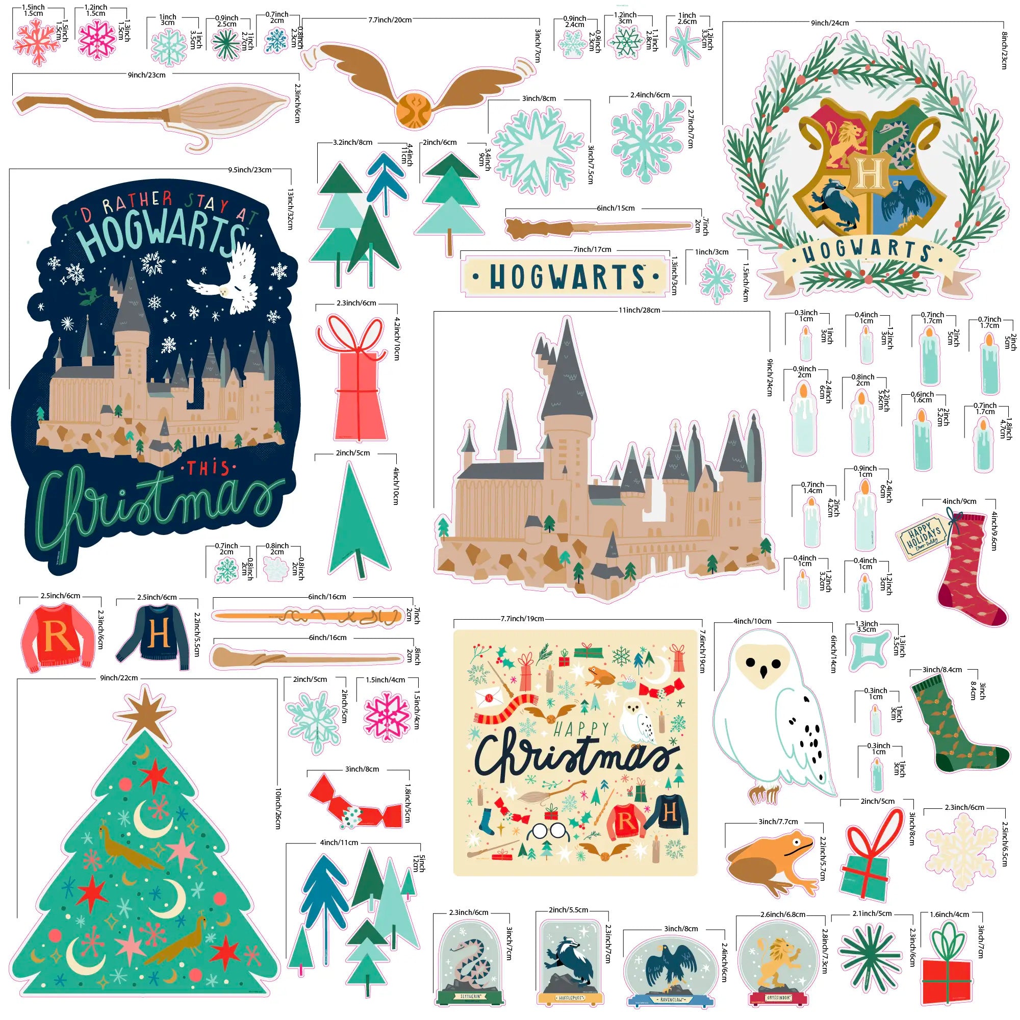 Holidays at Hogwarts Window Clings