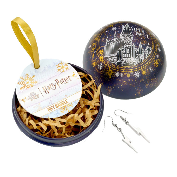 Yule Ball Ornament with Lightning Bolt Earrings