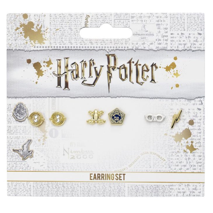 Harry Potter Earring Set - Time-Turner, Chocolate Frog, Glasses & Lightning Bolt