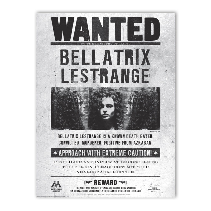 Bellatrix Lestrange Wanted Poster