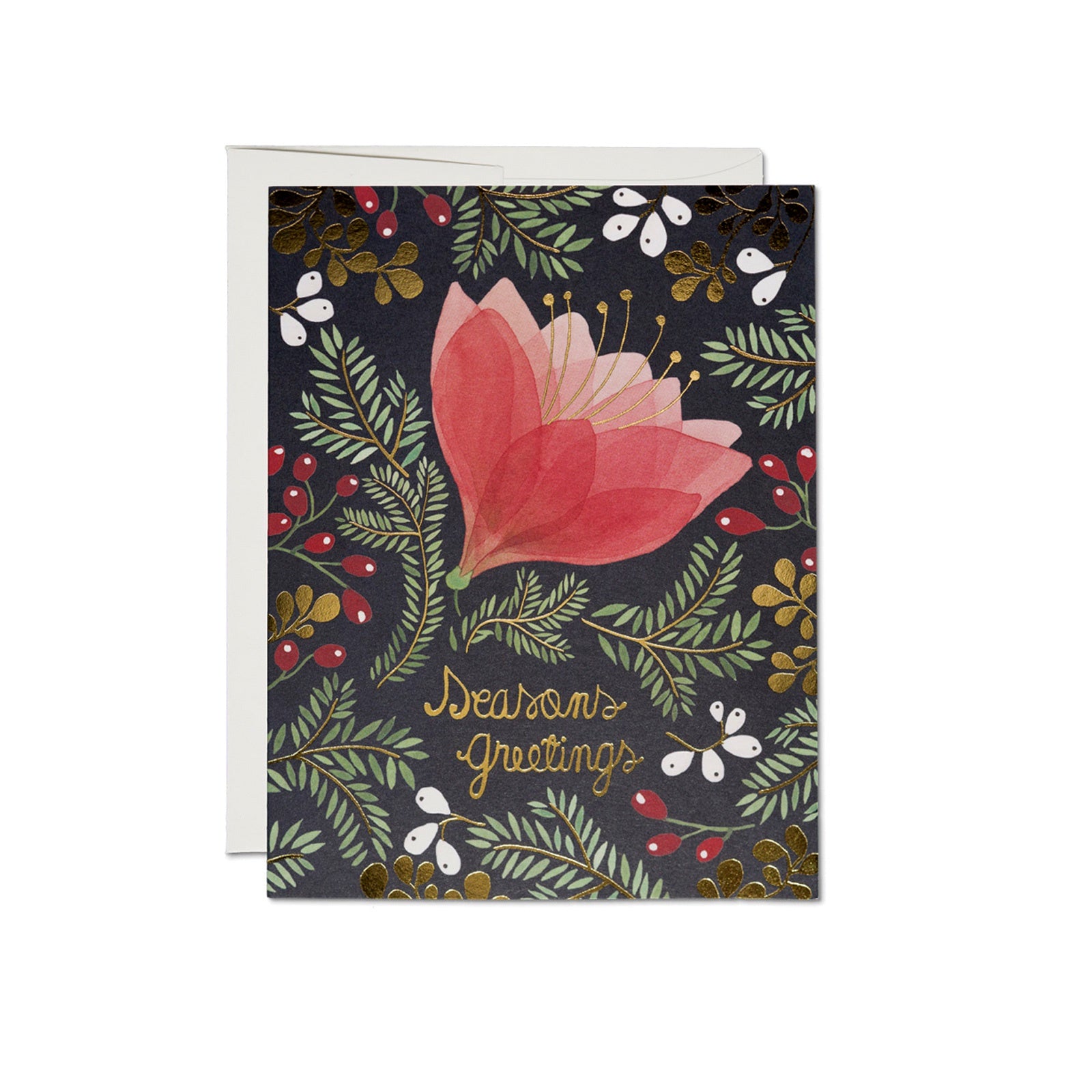 Amaryllis "Seasons Greetings" Foil Card
