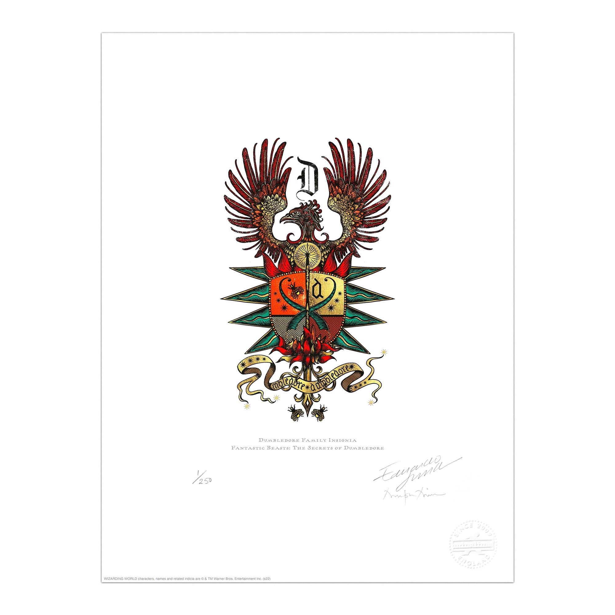 Dumbledore Family Insignia Limited Edition Art Print